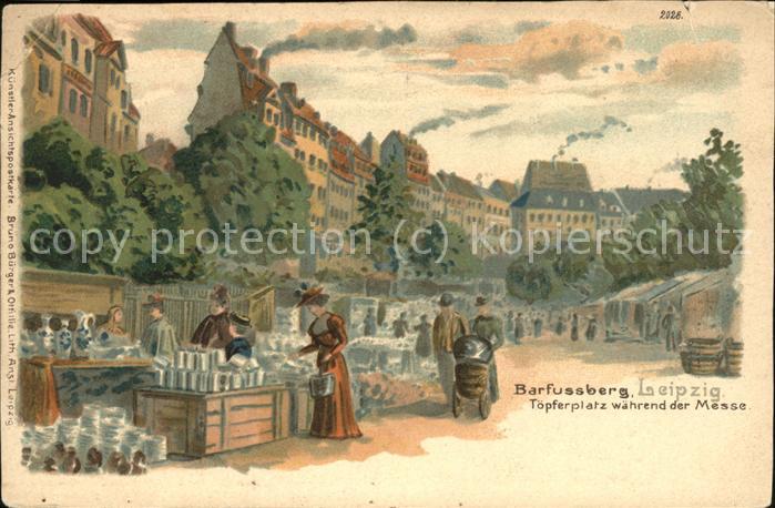 Verlag Buerger Leipzig Nr. 2026 Barfussberg Töpferplatz Messe