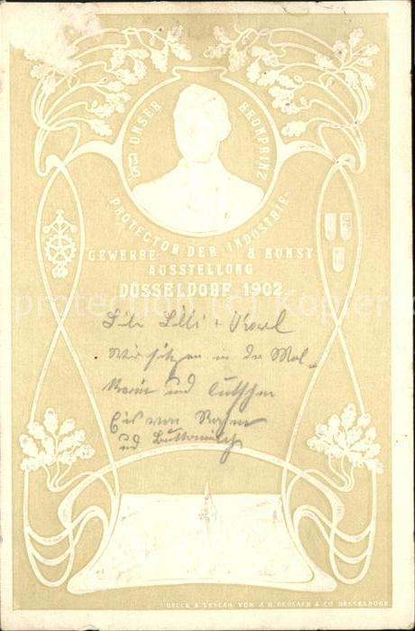 Ausstellung Industrie Gewerbe Kunst Duesseldorf 1902  Kronprinz Friedrich Wilhel