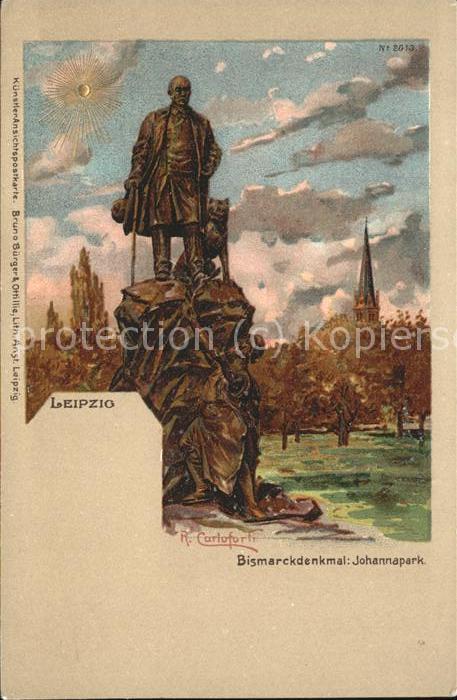 Verlag Buerger Leipzig Nr. 2013 Bismarckdenkmal Johannapark R. Car
