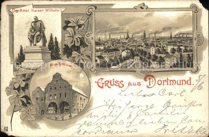 DORTMUND  CITY Altes Rathaus u.Kaiser-Wilhlem-Denkmal (Bahnpoststempel)