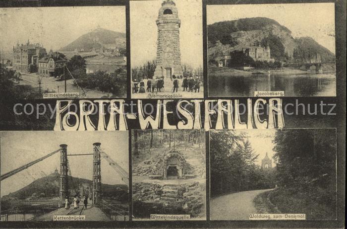 Porta Westfalica Kettenbrücke u.Jacobsberg
