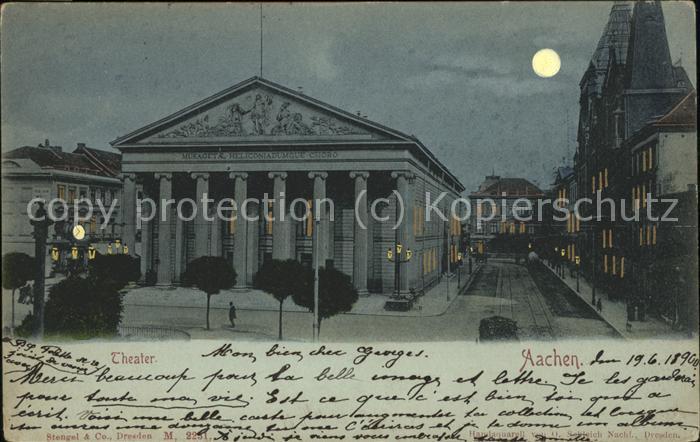 Aachen Theater bei Nacht