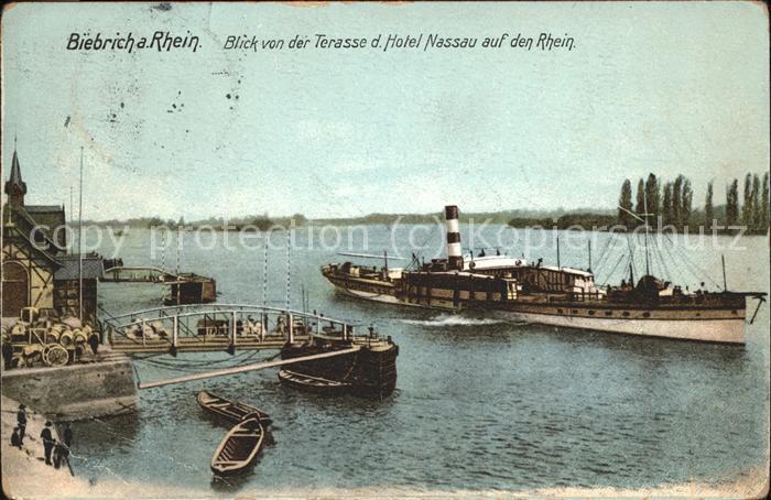 Biebrich Wiesbaden Schiffsanlegestelle Blick vom Hotel Nas