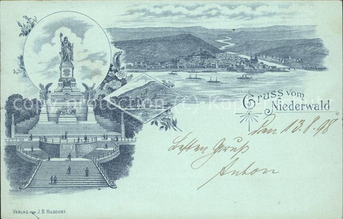 Ruedesheim Rhein Nationaldenkmal auf dem Niederwald (Ste