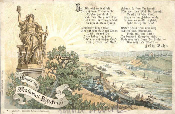 Ruedesheim Rhein Nationaldenkmal a.d. Niederwald mit Bli