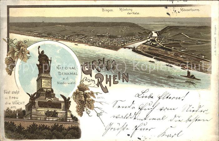 Ruedesheim Rhein Nationaldenkmal mit Blick auf den Rhein