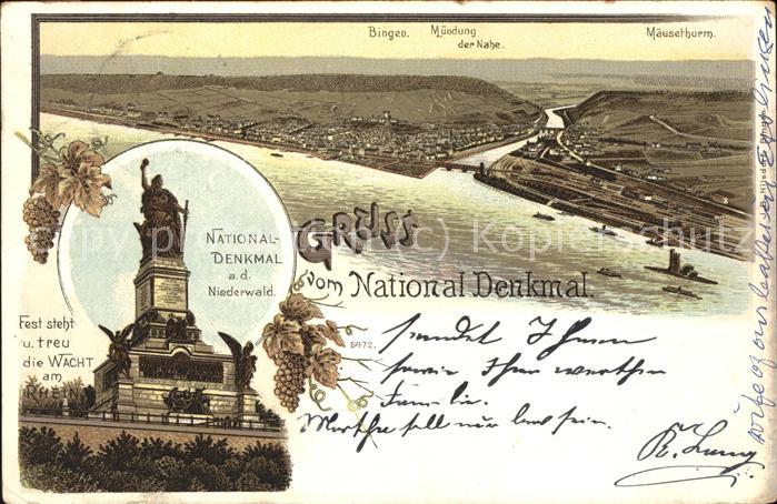 Ruedesheim Rhein Nationaldenkmal a.d.Niederwald mit Blic