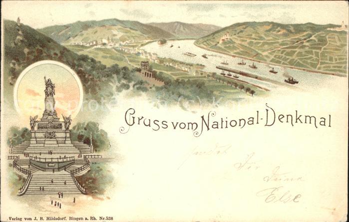 Ruedesheim Rhein Nationaldenkmal a.d.Niederwald mit Blic