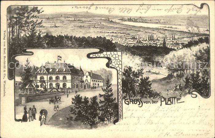 Wiesbaden Blick von der Platte mit Hotel