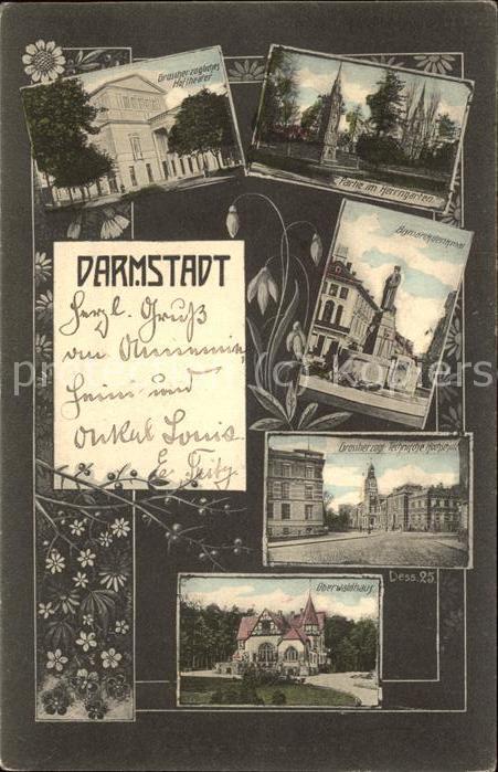 Darmstadt Bismarckdenkmal u.Oberwaldhaus