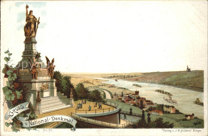 Ruedesheim Rhein National-Denkmal a.d.Niederwald mit Bli