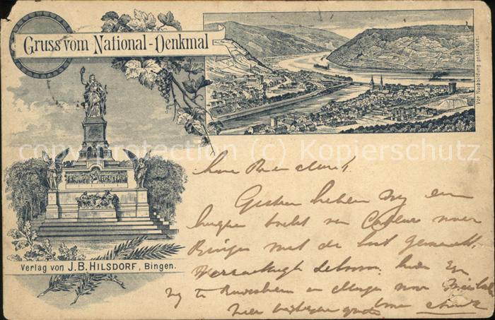 Ruedesheim Rhein Nationaldenkmal a.d.Niederwald mit Blic