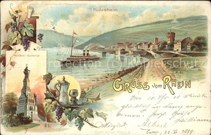 Ruedesheim Rhein mit Nationaldenkmal
