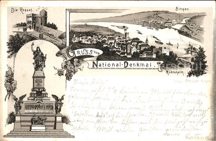 Ruedesheim Rhein Nationaldenkmal a.d.Niederwald mit Blic