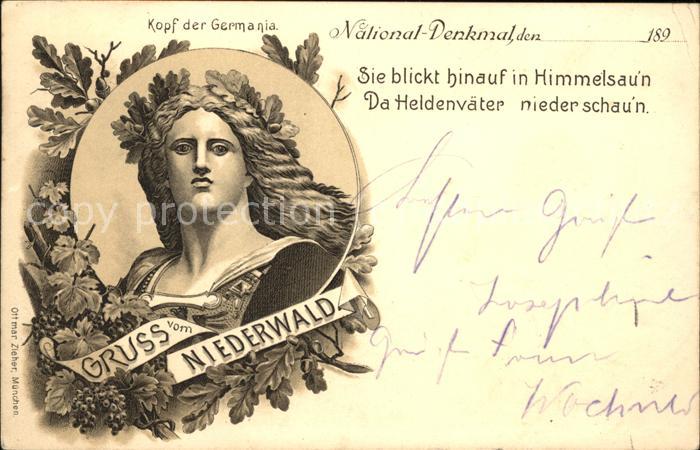 Ruedesheim Rhein Kopf der Germania vom Nationaldenkmal