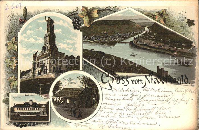 Ruedesheim Rhein Nationaldenkmal a.d.Niederwald mit Blic