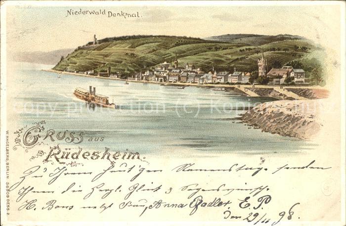 Ruedesheim Rhein mit Nationaldenkmal