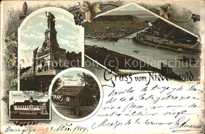 Ruedesheim Rhein Nationaldenkmal a.d.Niederwald mit Blic