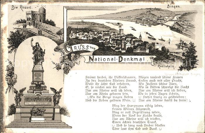 Ruedesheim Rhein Nationaldenkmal mit Blick auf Rüdesheim