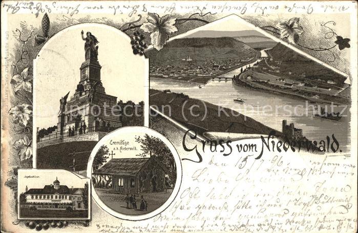 Ruedesheim Rhein Nationaldenkmal a.d.Niederwald mit Blic