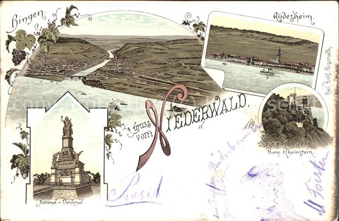 Ruedesheim Rhein Nationaldenkmal Burg Rheinstein auf dem