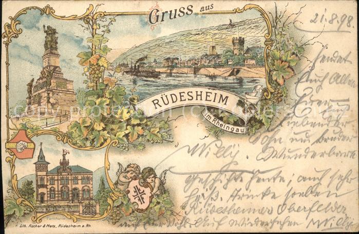 Ruedesheim Rhein mit Nationaldenkmal