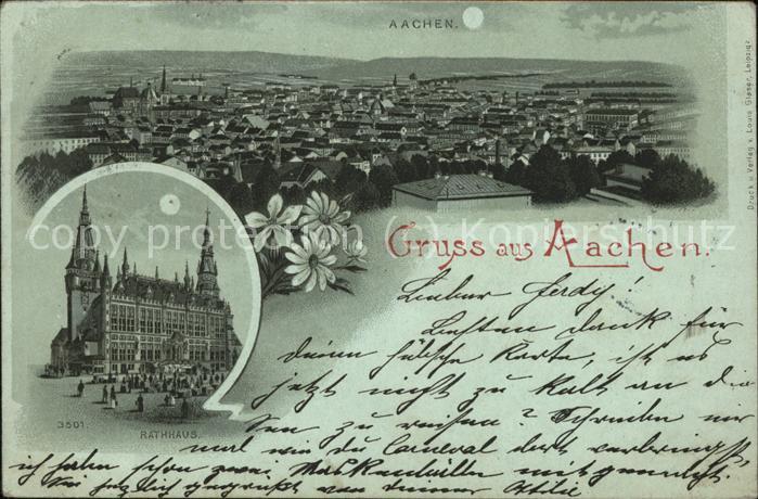 Aachen Rathaus (Mondschein)