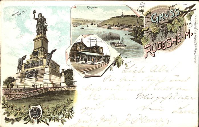 Ruedesheim Rhein Nationaldenkmal u.Bahnhof v.d.Zahnradba