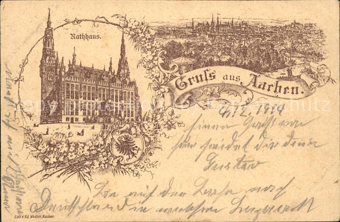 Aachen Rathaus (Karte ist aelter)