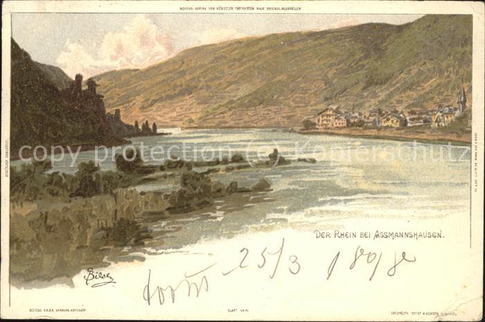 Assmannshausen mit Rhein (Bahnpoststempel)