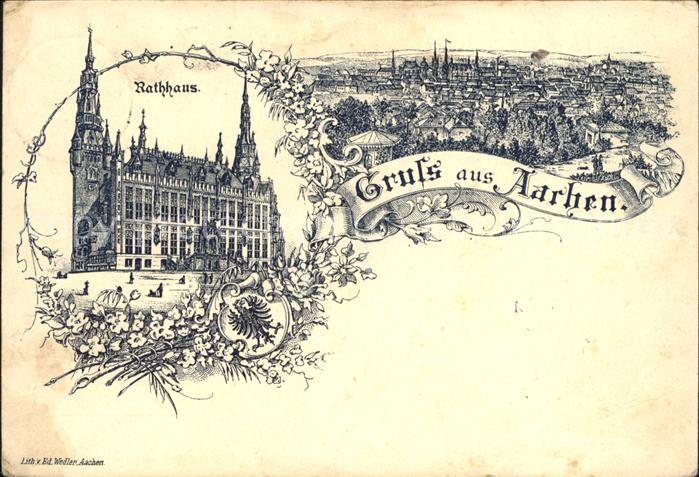 Aachen Rathaus (Karte ist älter)