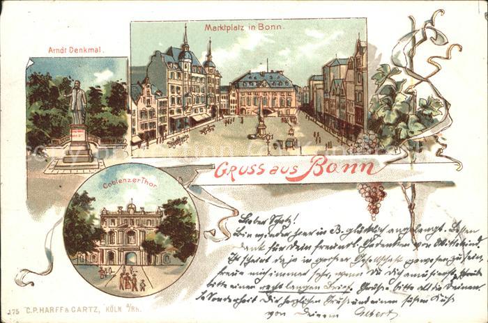 Bonn Rhein Marktplatz u.Arndt-Denkmal