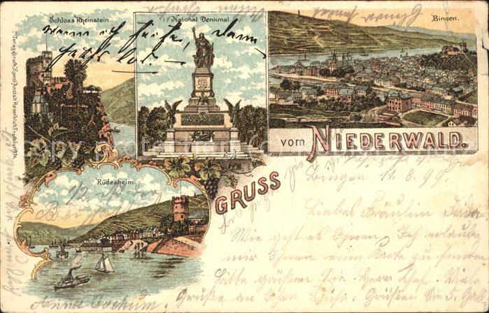 Ruedesheim Rhein Nationaldenkmal a.d.Niederwald mit Blic