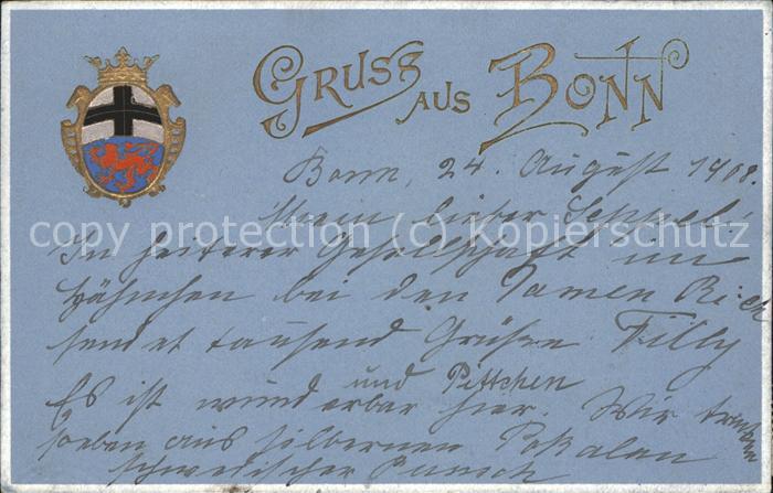 Bonn Rhein mit Stadtwappen