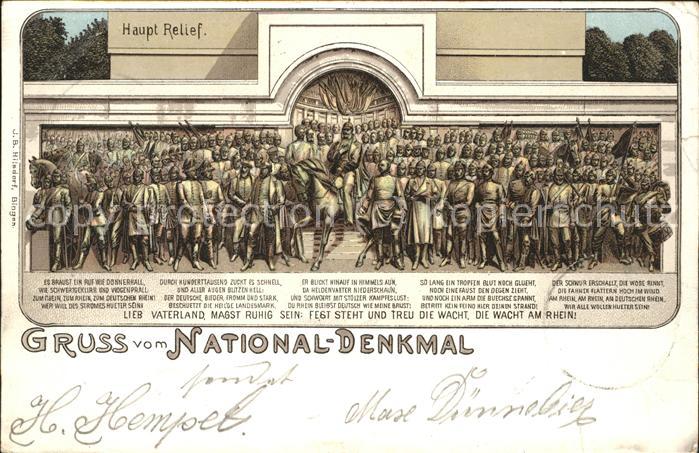 Ruedesheim Rhein Sockel vom Nationaldenkmal auf dem Nied