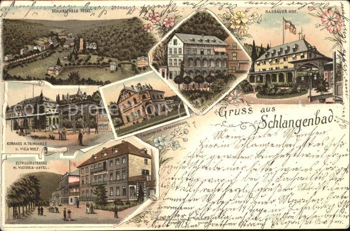 Schlangenbad Taunus Nassauer-Hof u.Kurhaus mit Trinkhalle