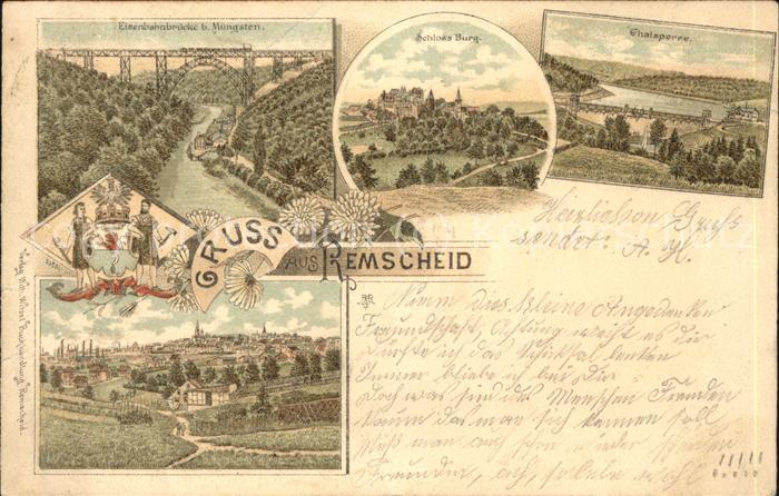 Remscheid Schloss Burg u.Eisenbahnbrücke