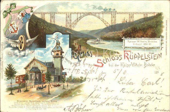 Remscheid Schloss Kueppelstein u.Kaiser-Wilhelm-Bruecke (Stempel)