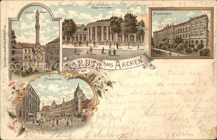 Aachen Hauptpost u.Marien Säule