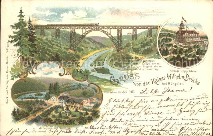 Muengsten Kaiser-Wilhelm-Brücke u.Schloss Küppels