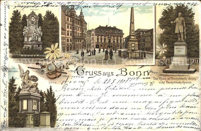 Bonn Rhein Marktplatz u.Kriegerdenkmal