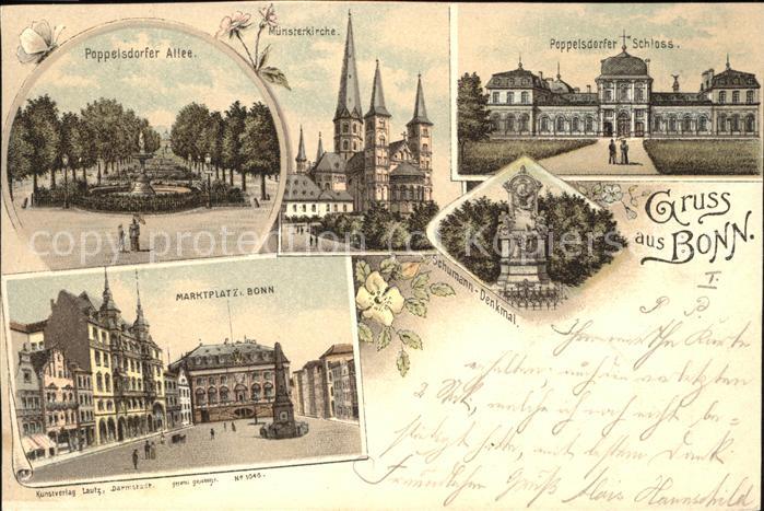 Bonn Rhein Marktplatz u.Poppelsdorfer Schloss
