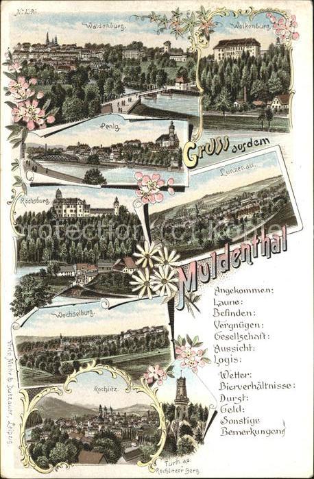 Muldenthal mit div.Städten wie Penig Rochlitz u.Wa