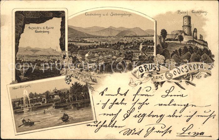 Bad Godesberg Neuer Curpark u.Ruine Godesberg