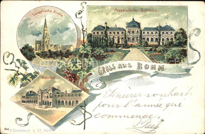 Bonn Rhein Bahnhof u.Evangl.Kirche