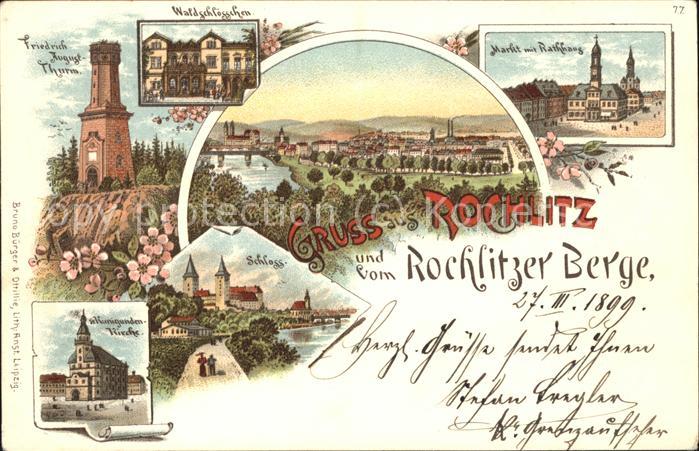 Rochlitz Sachsen Markt mit Rathaus u.Schloss