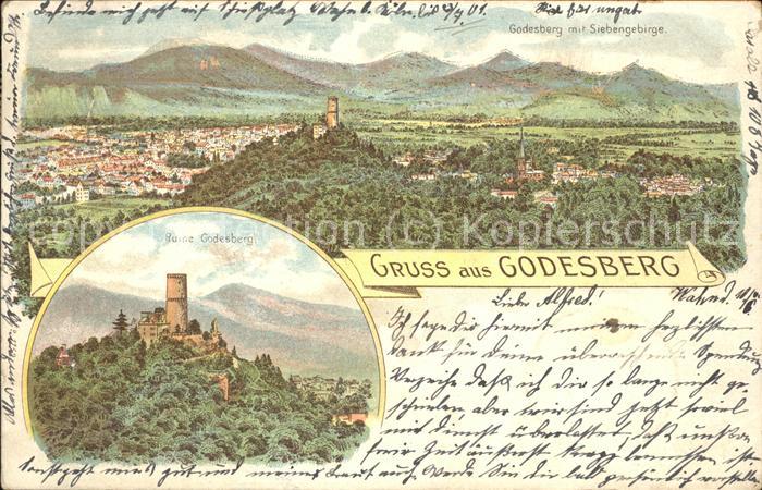 Bad Godesberg Ruine Godesberg u.Siebengebirg