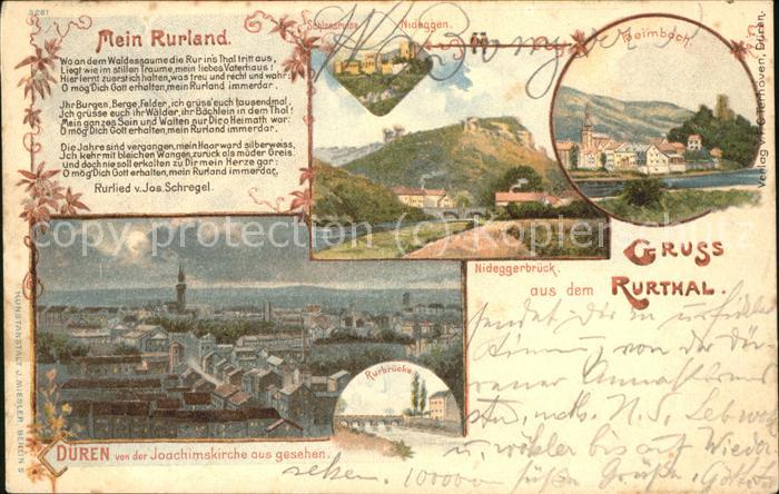 Dueren Rheinland mit Nideggerbrueck u.Heimbach (Rurtal)