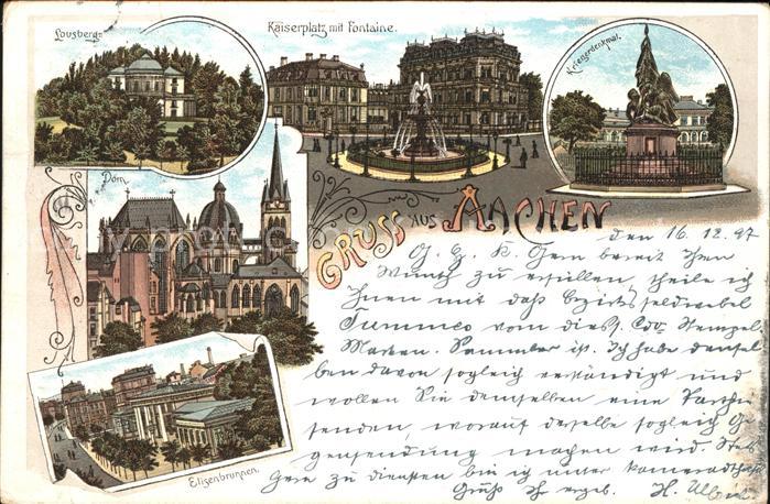 Aachen Kriegerdenkmal u.Kaiserplatz mit Fontaine