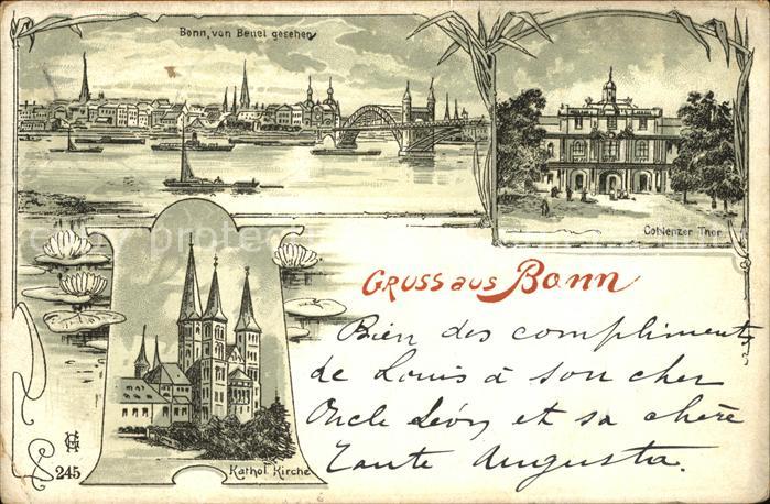 Bonn Rhein Kath.Kirche u.Coblenzer Thor